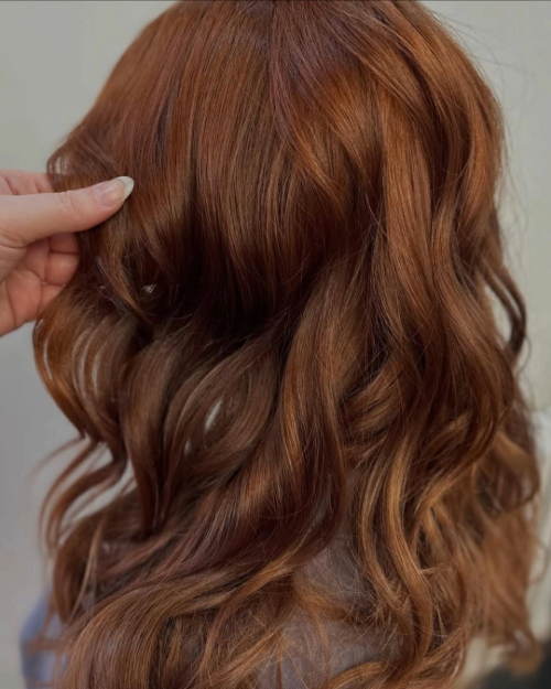 Glossy Copper Hair Colour Carried Out at Cutting Room Salon (1)